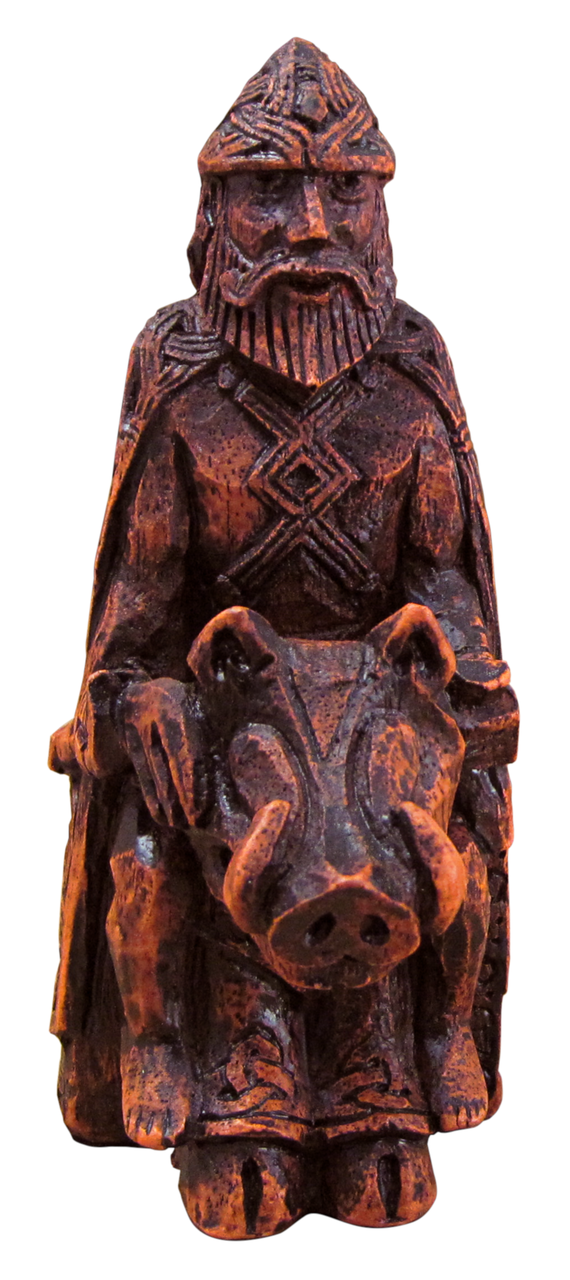 Freyr figurine wood finish
