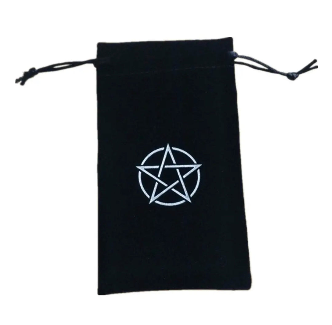 Black Pentagram velvet tarot bag