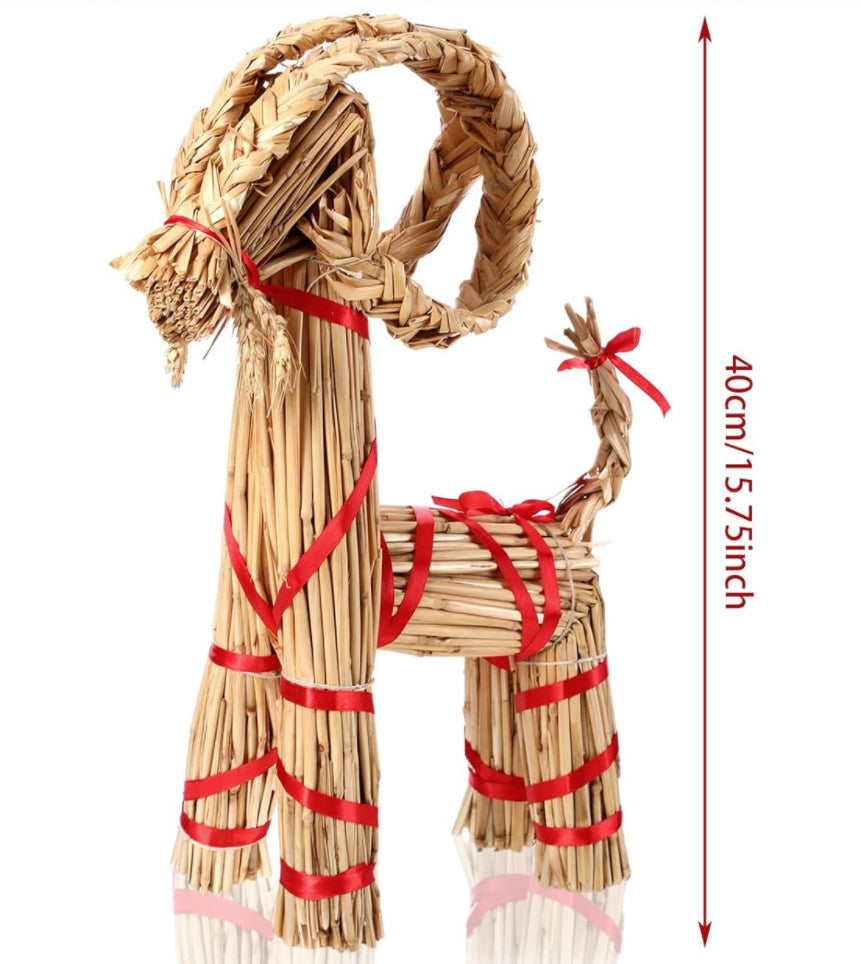 Yule Goat Julbock straw approximate 15 inches tall