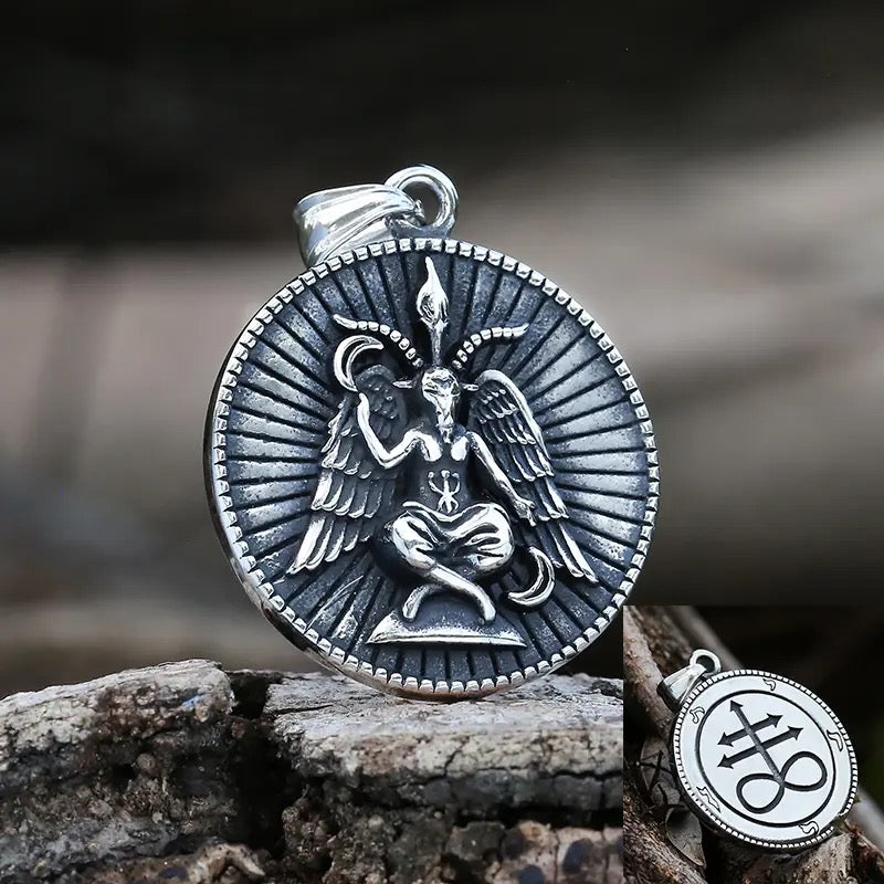 Baphomet Leviathan Cross double sided pendant