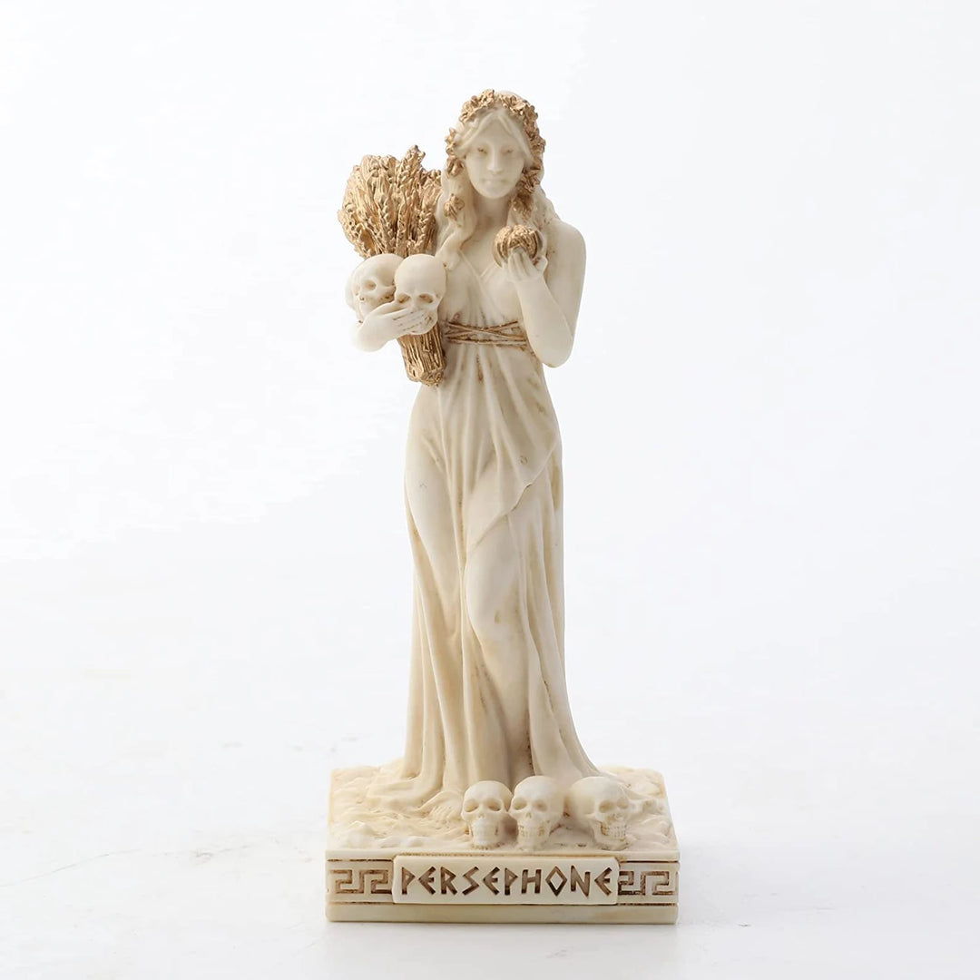 Persephone Greek Goddess of Agriculture white and gold figure