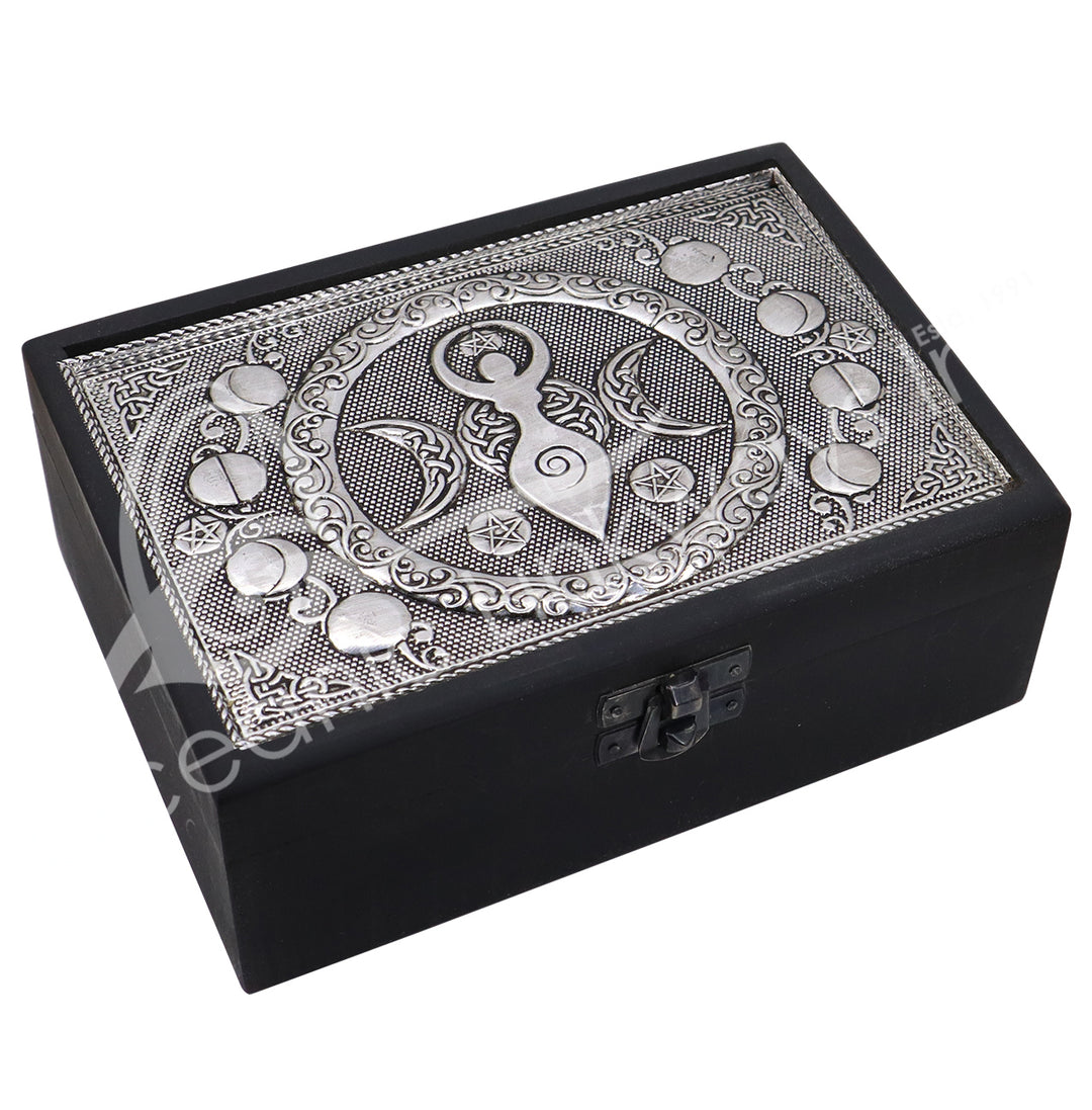 Wood & metal box – Moon Goddess 5X7″