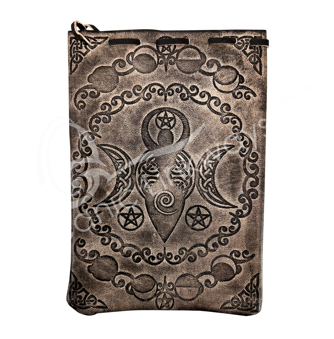 Brown leather bag – Moon Goddess  4.75-5″ X 7″
