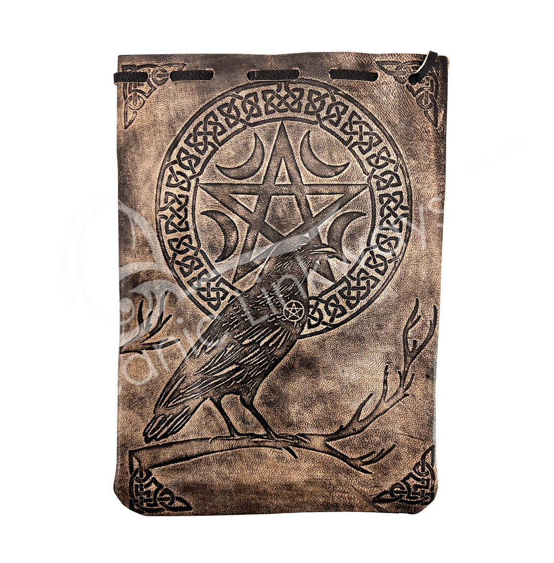Brown leather bag – Raven & Pentacle  4.75-5″ X 7″