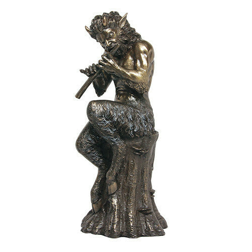 Satyr playing flute statue 9305