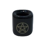 Chime Ceramic Holder Black with Gold Pentacle