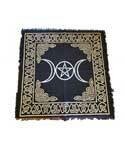 Triple Moon Pentagram Gold/Black Altar Cloth 24"x24"