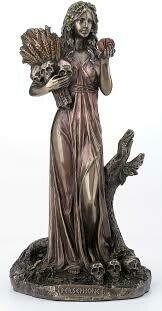 Persephone bronzed statue