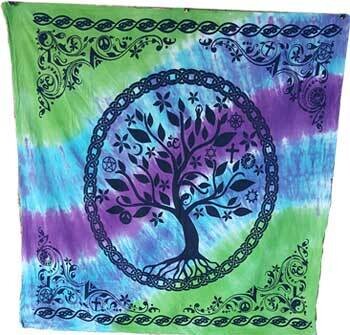 Tree of Life altar tie dye cloth 36x36"