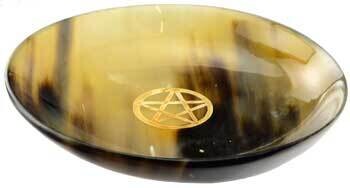 6" Pentagram horn ritual bowl