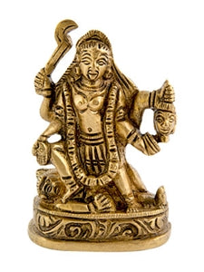 Goddess Kali Brass Statue - 2.75"H, 1.75"W