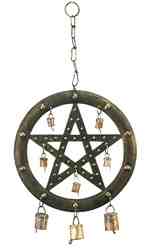 Pentacle Chime with Bells - 9.5"W, 18"H