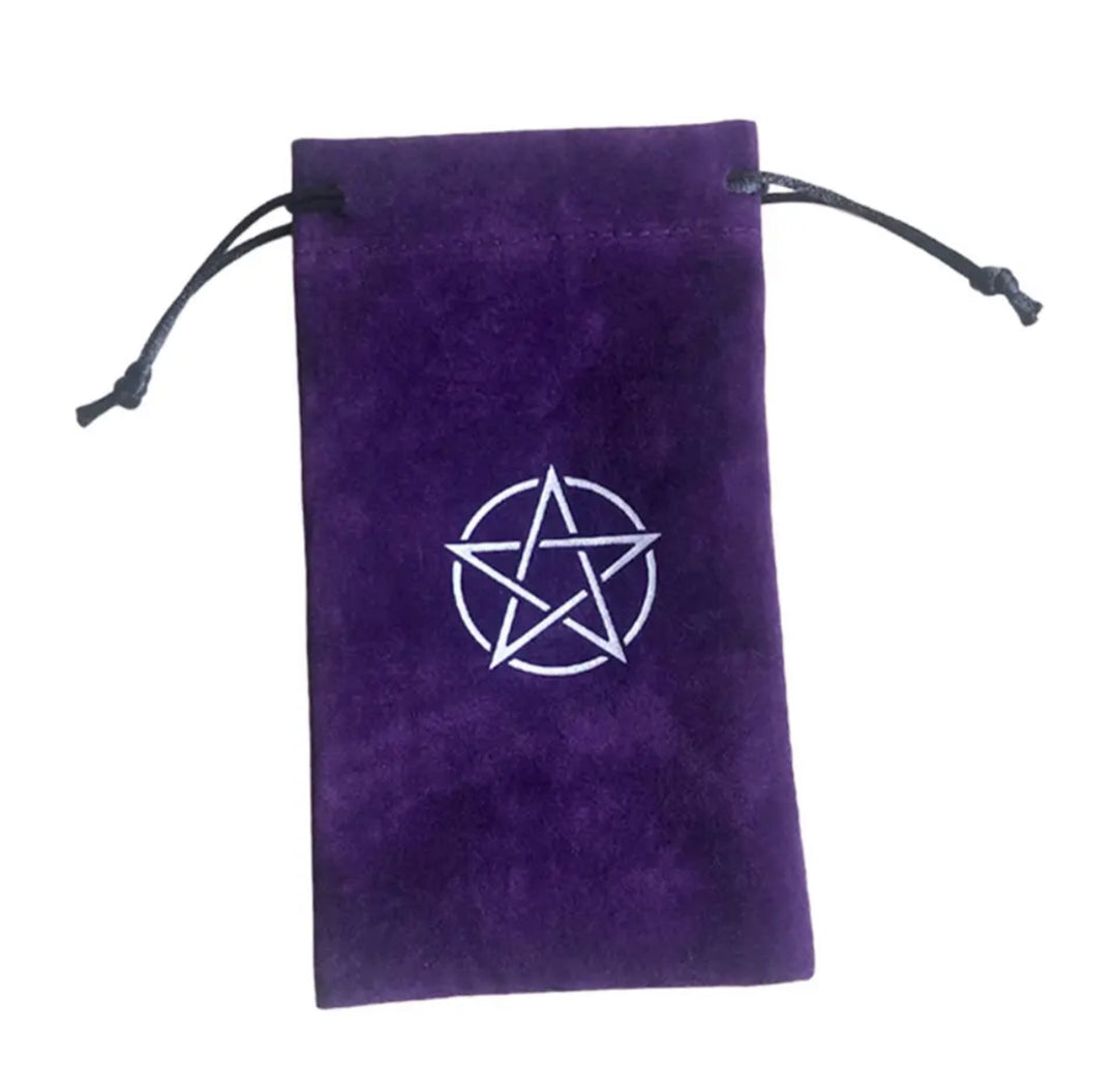 Purple Pentagram velvet tarot bag