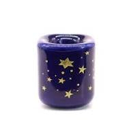Chime Candle Holder- Blue with Gold Stars