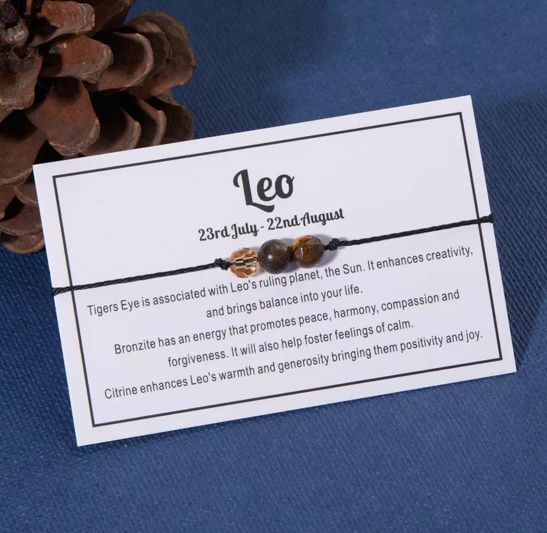 Leo Zodiac Crystal Bracelet