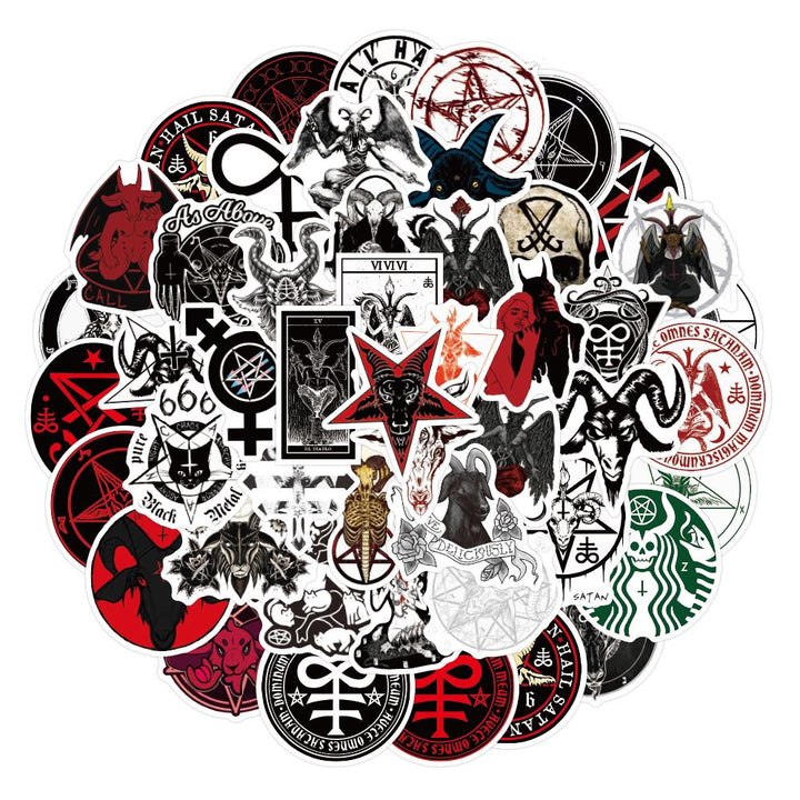 Baphomet/Lucifer/Satanism/Dark Witchcraft assorted sticker